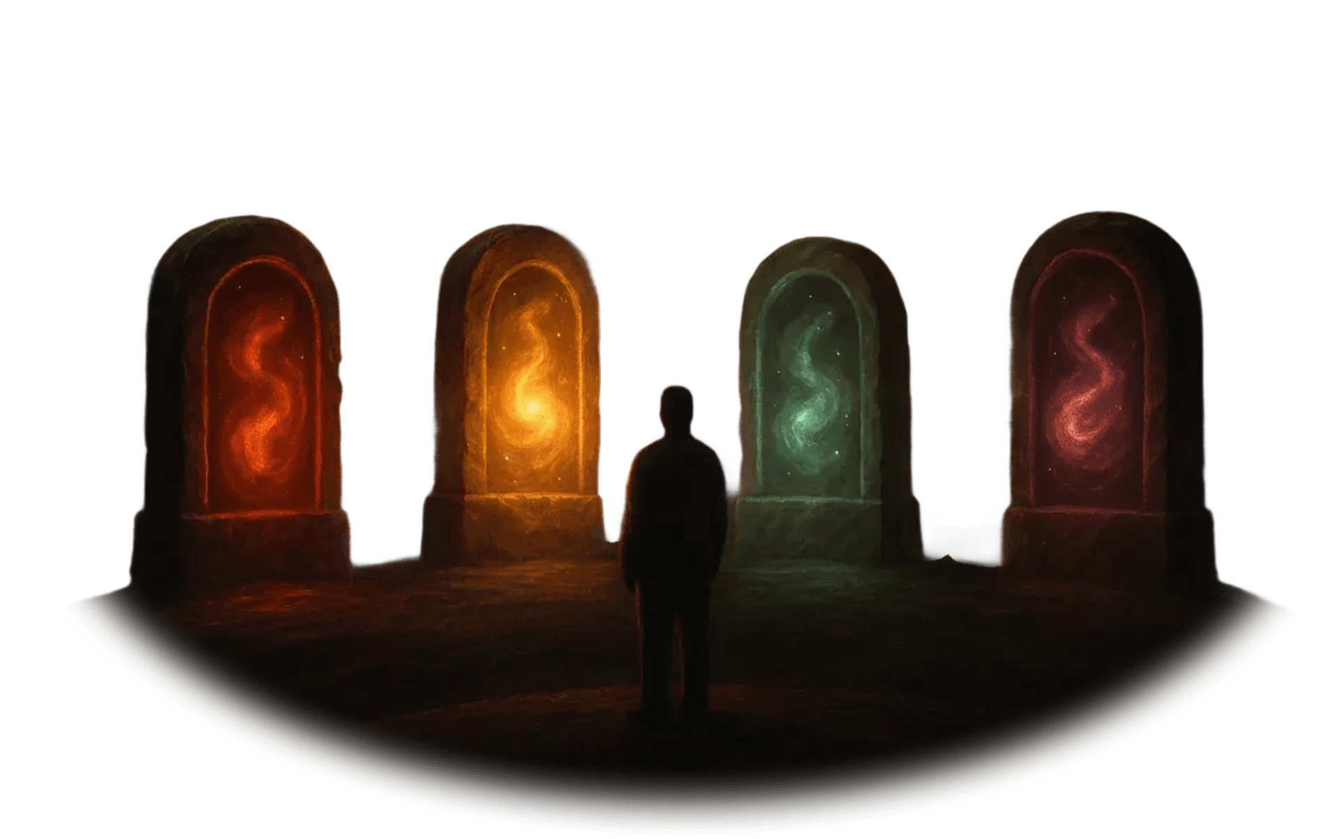 Portal scene with silhouette